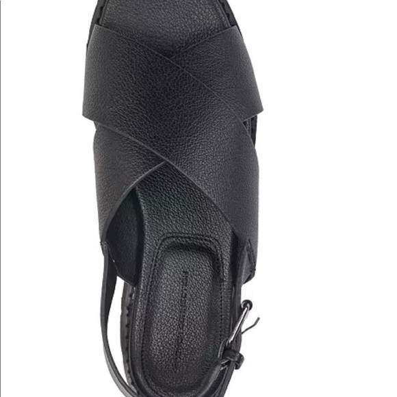 French Connection Rowan Criss Cross Black Chunky Heel Sandals Size 9 NEW - Picture 4 of 12